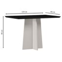Ver imagem 2 de Mesa de Jantar Anitta 120x80 Cm com Vidro Off White Preto – New Ceval