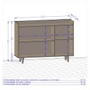 Ver imagem 3 de Buffet Balcão Cozinha Quartzo Pé Madeira Maciça