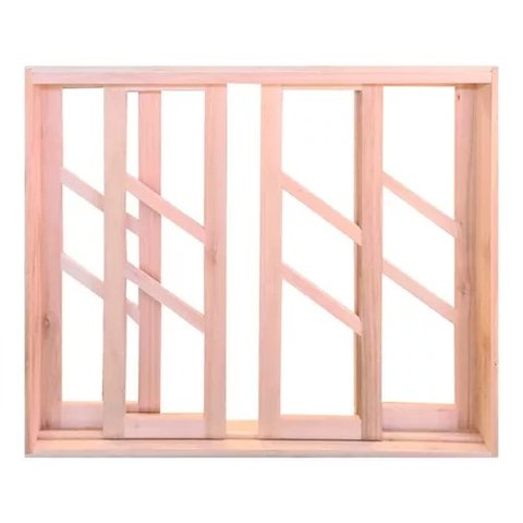 Janela Vitro de Madeira 100x120x7 Vidro Diagonal Sala Quarto