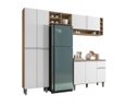 Ver imagem 1 de Cozinha Completa Modulada 230cm com Balcão e Armário Aéreo Vanessa - Am/bc - Ajl Móveis