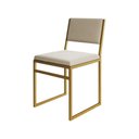Ver imagem 2 de Kit 8 Cadeiras Industrial Isa Veludo Bege Base Dourado para Mesa Sala Cozinha - Dourado/bege
