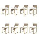 Ver imagem 1 de Kit 8 Cadeiras Industrial Isa Veludo Bege Base Dourado para Mesa Sala Cozinha - Dourado/bege