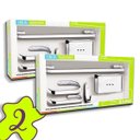 Ver imagem 1 de Conjunto 2 Kits Acessorio Banheiro 5 Peças Metal Cromado