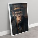 Ver imagem 2 de Quadro Decorativos Chimpanzé Gangster Sala Quarto Casa Escritório