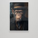 Ver imagem 3 de Quadro Decorativos Chimpanzé Gangster Sala Quarto Casa Escritório