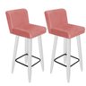 Kit 02 Banquetas Lara Rose Com Pés Branco - 1