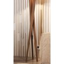 Ver imagem 5 de Luminaria Abajur de Chão Pés de Madeira Cúpula Preta