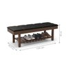 Banco em Madeira Almofadado com Sapateira Preto - 2