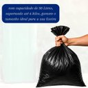 Ver imagem 4 de Kit 5 Pacotes Sacos de Lixo Preto Reciclado Resistente Reforçado 30 Litros 59cm x 62cm Pacote com 30