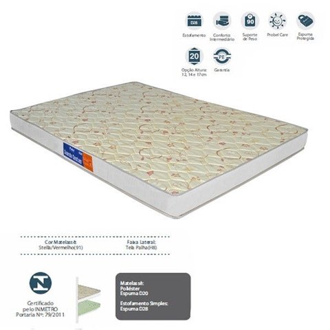 Colchão Solteiro Probel Guarda Costas D28 Liso 188x88
