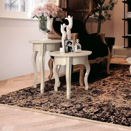 Conjunto De Mesa Lateral E Apoio Duquesa Off White - 2