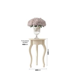 Conjunto De Mesa Lateral E Apoio Duquesa Off White - 5