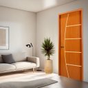 Ver imagem 1 de Folha de Porta em Madeira Frisada 2 210x80 Gitale Portas: Mogno/ 210x80cm