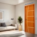 Ver imagem 2 de Folha de Porta em Madeira Frisada 2 210x80 Gitale Portas: Mogno/ 210x80cm
