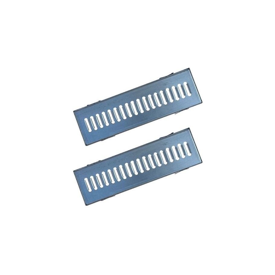 Kit 2 Ralo Grelha Linear e Caixilho Aço Galvanizado 15x50cm