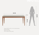 Ver imagem 5 de Mesa de Jantar Addar 180 cm - Natural c/ Vidro Off White