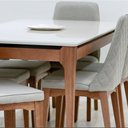 Ver imagem 4 de Mesa de Jantar Addar 180 cm - Natural c/ Vidro Off White