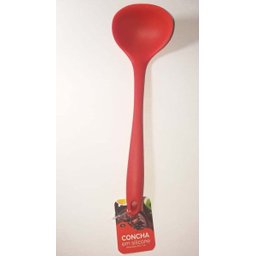 Kit 5 Utensílios De Silicone Colher Vazada Raspador Concha Espatula - Vermelho - 6
