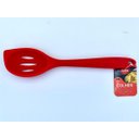 Ver imagem 2 de Kit 5 Utensílios De Silicone Colher Vazada Raspador Concha Espatula - Vermelho