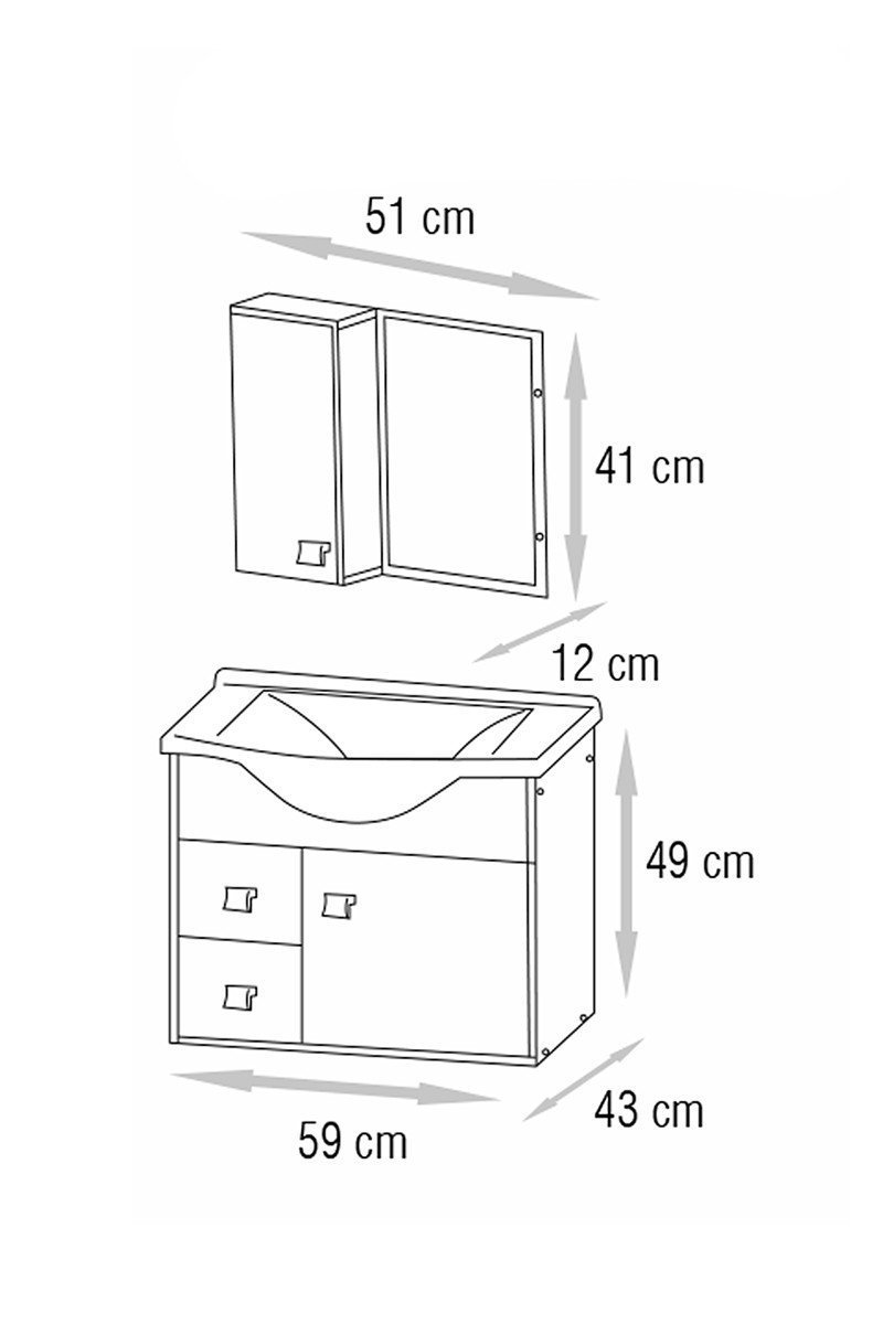 Conjunto para Banheiro Crystal Suspenso - Fabribam Gabinetes - 8