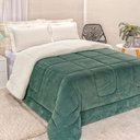 Ver imagem 1 de Edredom Coberdrom Fenix Queen Sherpa e manta - Esmeralda Casa Show Enxovais