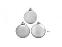 Ver imagem 1 de Super Kit 30 Bolas de Natal Glitter, Lisa e Fosca Prata 4cm - Rio Master