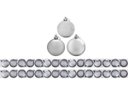 Ver imagem 2 de Super Kit 30 Bolas de Natal Glitter, Lisa e Fosca Prata 4cm - Rio Master