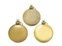 Ver imagem 4 de Kit Bola de Natal Mista Dourado 12 Unidades 8cm - Riomaster