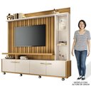 Ver imagem 7 de Estante Painel para TV 60 Pol. Natan H01 Off White/Cinamomo - Mpozenato
