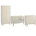 Ver imagem 2 de Quarto de Bebê Berço + Cômoda + Guarda Roupa Retrô Areia Theo Madeira Natural