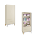 Ver imagem 5 de Quarto de Bebê Berço + Cômoda + Guarda Roupa Retrô Areia Theo Madeira Natural