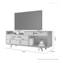 Ver imagem 3 de Rack para Tv até 65'' Polegadas Impar Jcm Móveis Cinamomo/off White