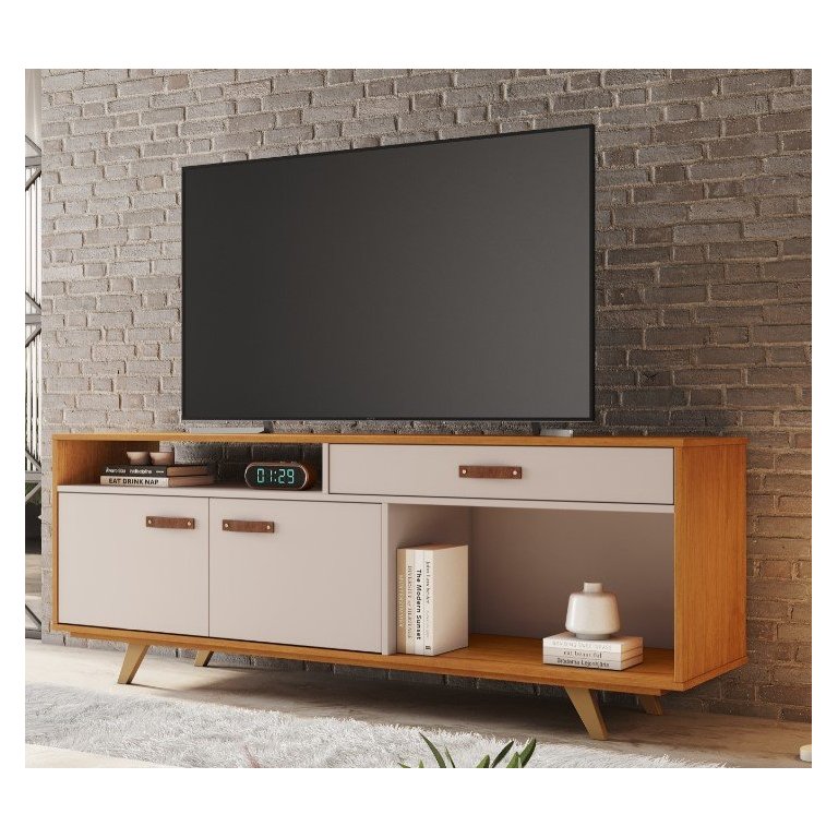Rack para Tv até 65'' Polegadas Impar Jcm Móveis Cinamomo/off White