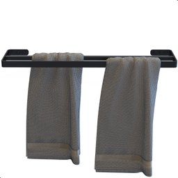 Porta Toalha Duplo Toalheiro Suporte Banheiro Preto Max - 3