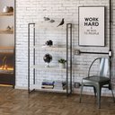 Ver imagem 2 de Kit 2 Estantes Multiuso Escritório Industrial 4 Prateleiras Areta 145x80cm C01 Snow - Lyam Decor
