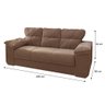 Sofá Mamflex 1025 Londrina 3 e 2 lugares em tecido veludo Choco - 3