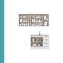 Ver imagem 3 de Cozinha Milla Vista 8 Portas 3 Gavetas MDF 200cm Branco Móveis Carraro