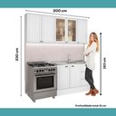 Ver imagem 4 de Cozinha Milla Vista 8 Portas 3 Gavetas MDF 200cm Branco Móveis Carraro