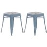 KIT - 2 x banquetas baixas Iron Tolix - 45 cm - Design industrial - Azul pastel - 1