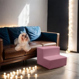 Escada Estofada Escadinha 2 Degraus para Pet Gato Cachorro Subir no Sofá Cama Quarto e Sala Luxo Sue - 2