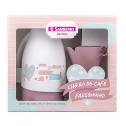 Bule Garrafa Térmica - 700ml e 1 Suporte Filtro - Cheiro de Café - Rosa - Sanremo - 1