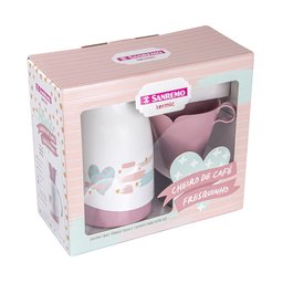 Bule Garrafa Térmica - 700ml e 1 Suporte Filtro - Cheiro de Café - Rosa - Sanremo - 3