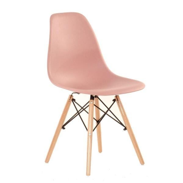 Cadeira Charles Eames Eiffel Dsw - Base de Madeira Clara - Rosa PROLAR - 1