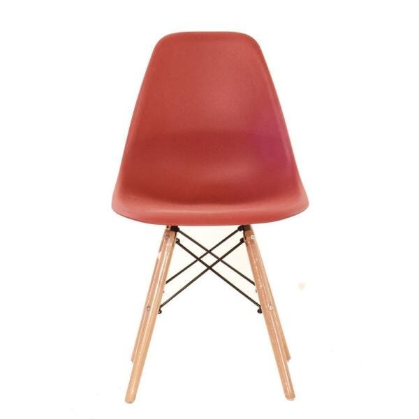 Cadeira Charles Eames Eiffel Dsw - Base de Madeira Clara - Terracota - 2