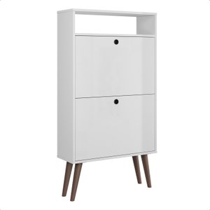 Sapateira com 2 Portas Basculantes Drex para Hall de Entrada ou Quarto - Branco