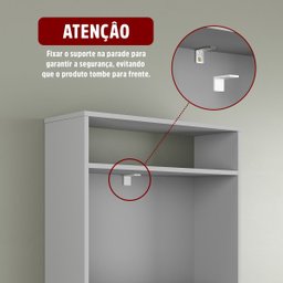 Sapateira com 2 Portas Basculantes Drex para Hall de Entrada ou Quarto - Branco - 6