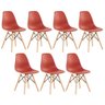 Kit 7 Cadeiras Charles Eames Eiffel Dsw - Base de Madeira Clara - Terracota - 1