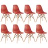Kit 8 Cadeiras Charles Eames Eiffel Dsw - Base de Madeira Clara - Terracota - 1