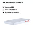 Ver imagem 4 de Colchão Infantil 68x148 Espuma Firme D20 Branco para Mini Cama Criança Sono Confortável Macio