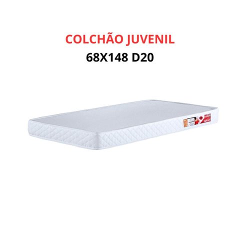 Colchão Infantil 68x148 Espuma Firme D20 Branco para Mini Cama Criança Sono Confortável Macio